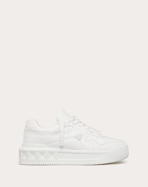 Shop Valentino Garavani One Stud Xl Nappa Leather Low-top Sneaker In White