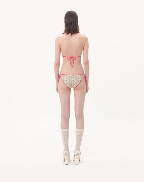 Valentino - Gelatini Print Lycra Bikini With Polka Dots - Birch/multicolour - Woman - Beachwear
