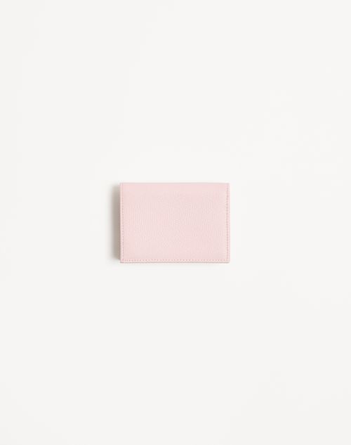 Valentino Garavani - Cherryfic Wallet In Grainy Calfskin - Rose Quartz - Woman - Wallets And Small Leather Goods
