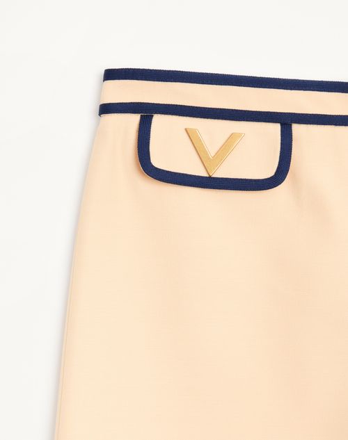 Valentino - Crepe Couture Shorts - Birch/blue - Woman - Trousers And Shorts