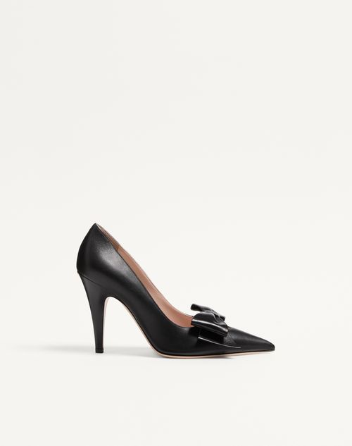 Valentino Garavani Bowow Pump In Kidskin 100mm Woman Black 40