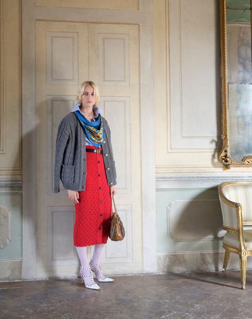 Valentino - Valentino Wool And Cashmere Cardigan - Grey - Woman - Knitwear