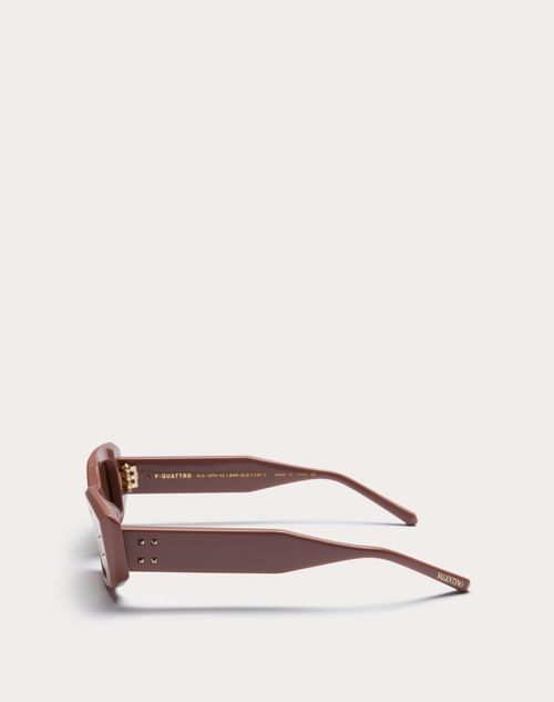 Valentino - V -rectangular Acetate  - Brown/dark Brown - Woman - Eyewear