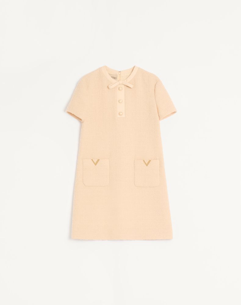 Valentino Women's Birch Short Dress In Curly Wool Woman 48