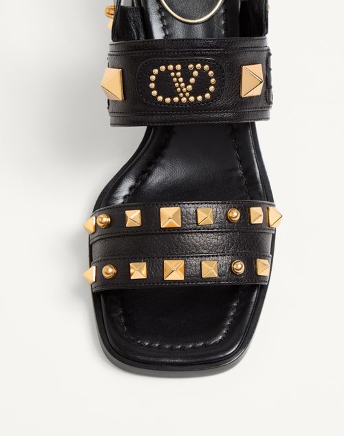 Valentino Garavani - Sandalia Plaster Caster De Cuero De Búfalo Con Tacón De 60 mm - Negro - Mujer - Sandalias