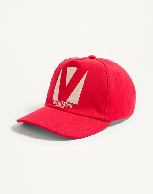 Valentino Garavani - Chez Valentino Cotton Baseball Cap With Embroidery - Pink/butter - Man - Hats And Gloves