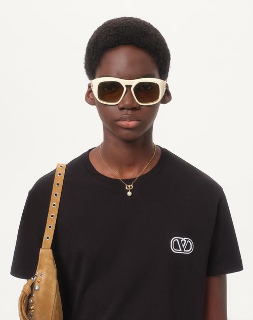 Valentino - Cotton T-shirt With Vlogo Signature Patch - Black - Man - Tshirts And Sweatshirts