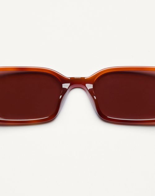 Valentino - Rectangular Acetate Eyewear - Ivory/black/brown - Unisex - Eyewear