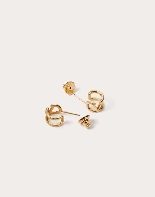 Valentino Garavani - Mini Vlogo Signature Metal Earrings - Gold - Woman - Jewelry