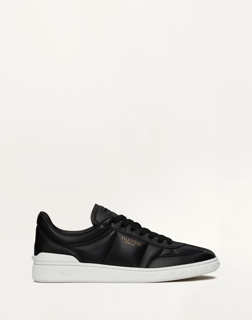 Valentino Black Upvillage Low Top Nappa Leather Sneakers In Black