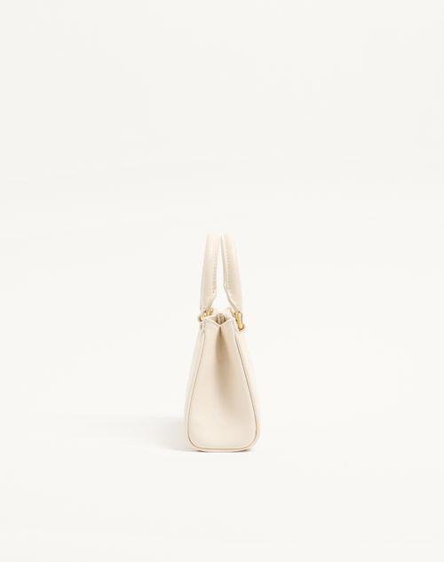 Valentino Garavani - Mini Vlogo Signature Bag In Grainy Calfskin - Ivory - Woman - Top Handle Bags