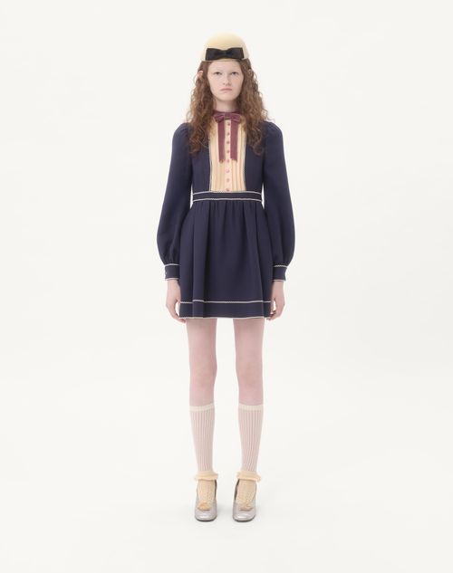 Valentino - Crepe Couture Short Dress - Indigo/birch - Woman - Dresses