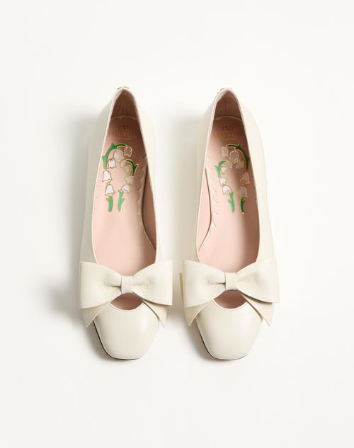Valentino Garavani - Bowow Kidskin Ballerina - Ivory - Woman - Ballerinas