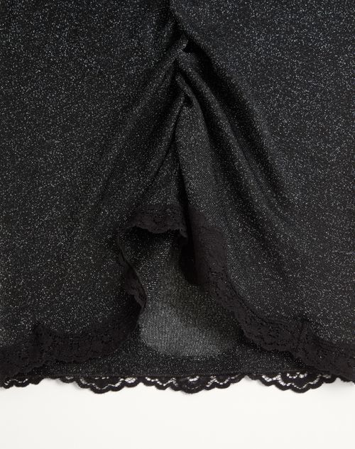 Valentino - Lurex Knit Skirt - Black/silver - Woman - Skirts