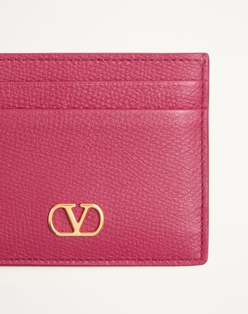 Valentino Garavani - Vlogo Signature Grainy Calfskin Card Holder - Insolent - Woman - Wallets And Small Leather Goods