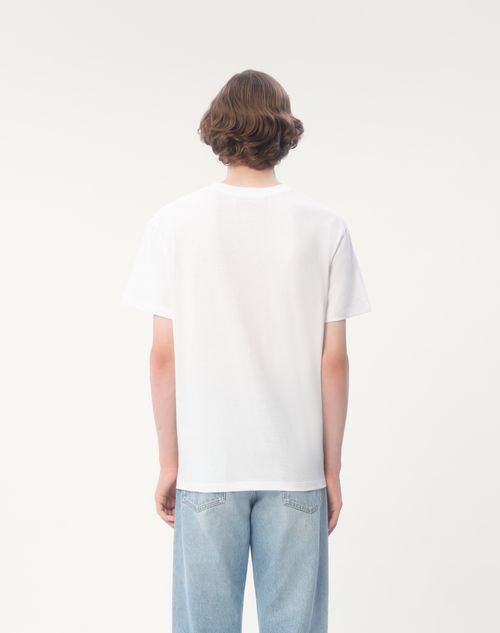 Valentino - Cotton T-shirt With Vlogo Patch - Ivory - Man - Tshirts And Sweatshirts