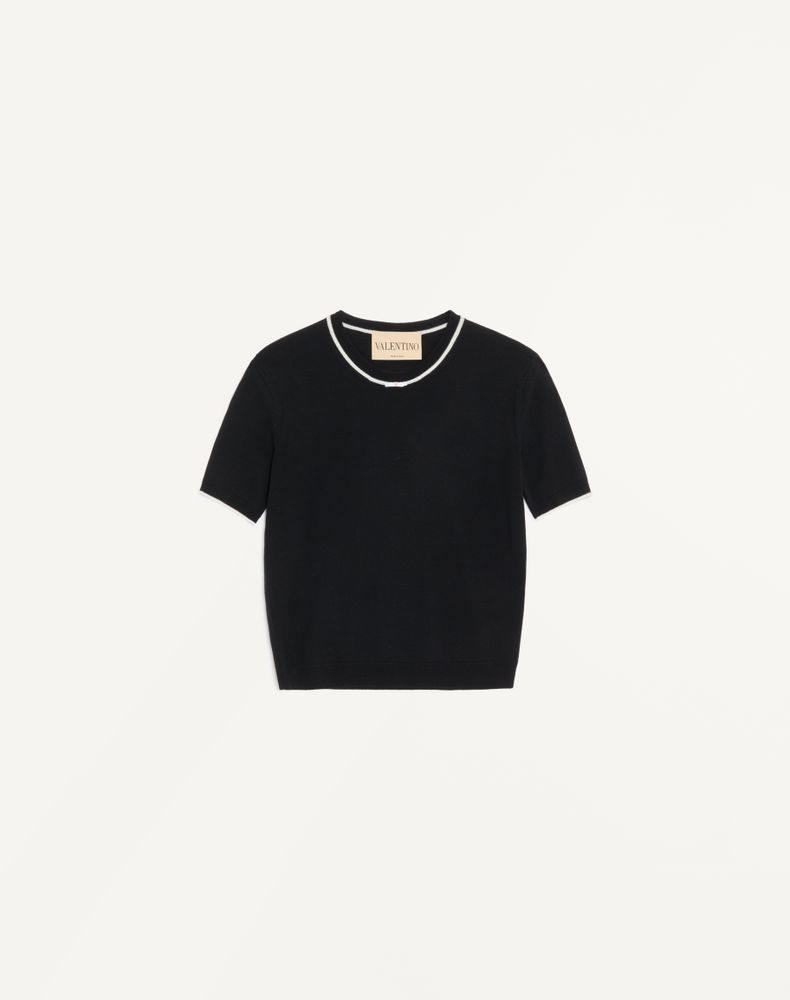 Valentino Women's Black/Ivory Wool Jumper Woman Xs