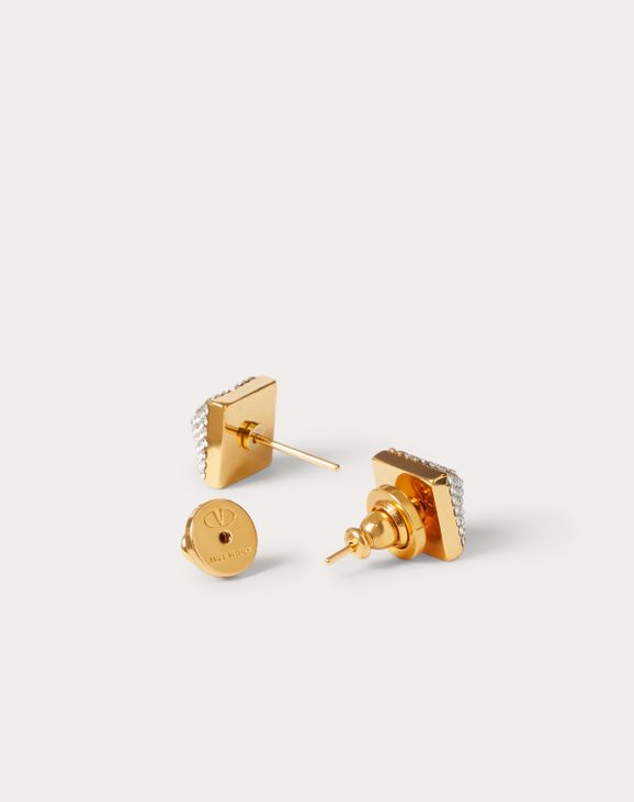 ロックスタッズ メタル X スワロフスキー®クリスタル ピアス for