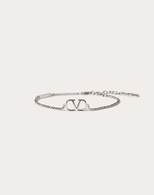 Vロゴ シグネチャー メタル ネックレス for 男性 インチ パラジウム Vロゴ シグネチャー メタル ネックレス for 男性 インチ パラジウム