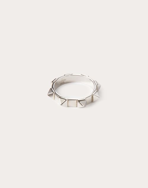 Valentino Garavani - Metal Rockstud Ring - Palladium - Man - Jewelry