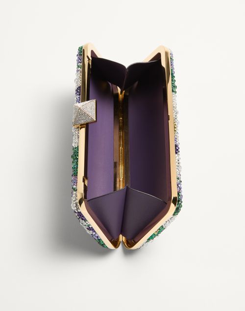 Valentino Garavani - Carry Secrets Minaudiere With Rhinestone Floral Motif - Multicolour/crystal - Woman - Clutches