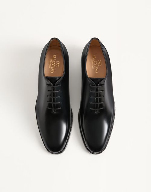 Valentino Garavani - Pas Des Dieux Oxford In Leather - Black - Man - Lace-ups