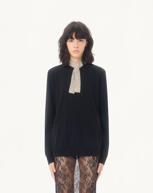 Valentino - Embroidered Wool Jumper - Black - Woman - Knitwear