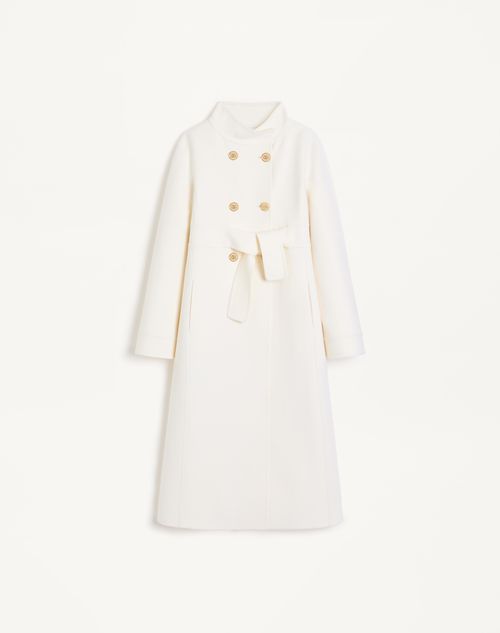 Valentino Compact Drap Coat Woman Ivory 44