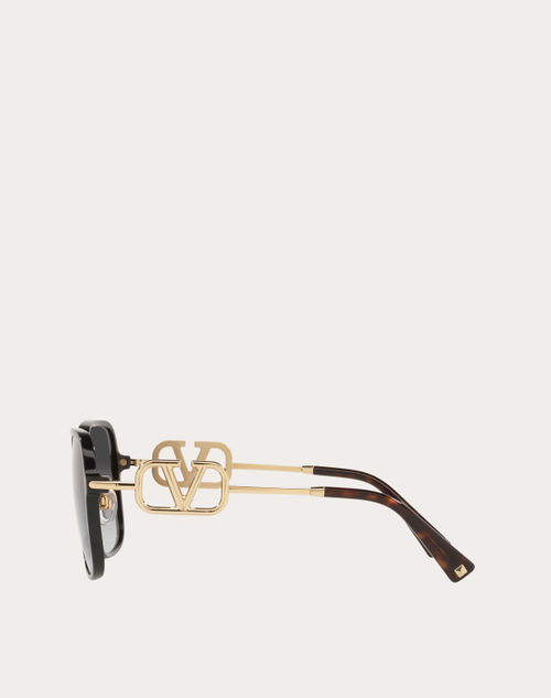 Valentino - サングラス Vlogo Signature アセテート スクエア - ブラック/グレー - ウィメンズ - アイウェア