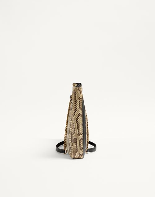 Valentino Garavani - Valentino Garavani Viva Superstar Medium Python Shopping Bag - Cream/black - Woman - Totes