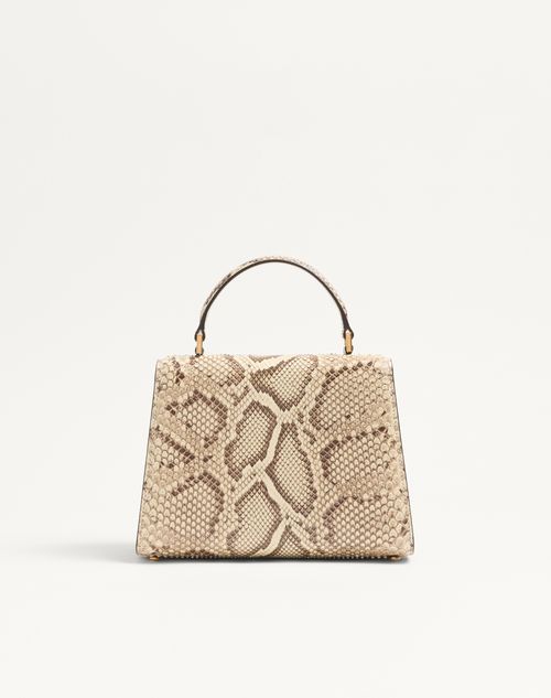 Valentino Garavani - Valentino Garavani Vsling Small Python Handbag - Cream/white - Woman - Top Handle Bags