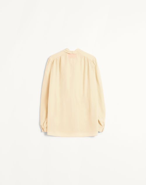 Valentino - Crepe De Chine Shirt - Birch - Woman - Shirts And Tops