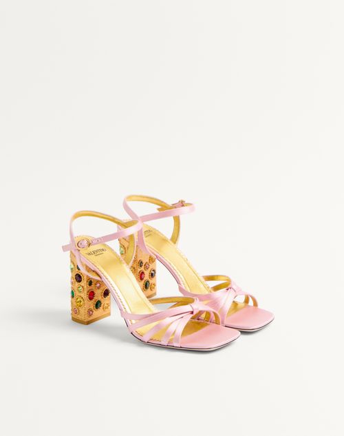 Valentino Garavani - Preshoes Satin Sandal With Crystals 90mm - Rose Couture/multicolour - Woman - Sandals