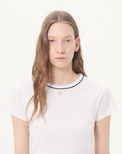 Valentino - Cotton Jersey T-shirt - White - Woman - T-shirts And Sweatshirts