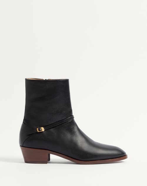 Shop Valentino Garavani Pat Ankle Boot In Kidskin In Black