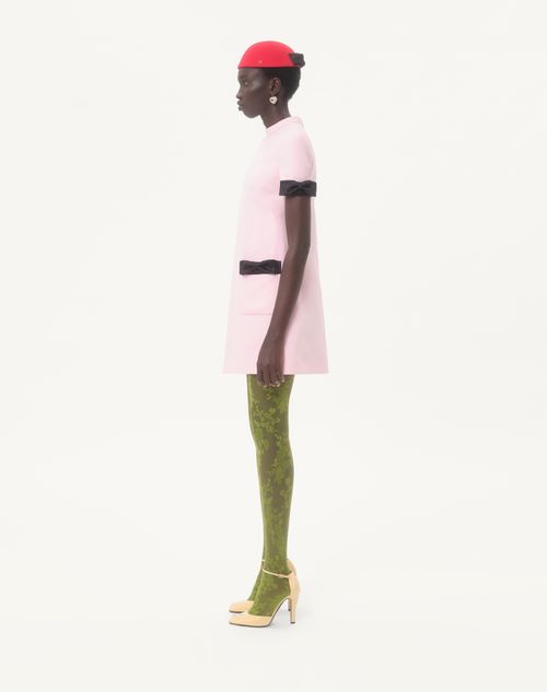 Valentino - Vestido Corto De Crepe Couture - Taffy/negro - Mujer - Vestidos