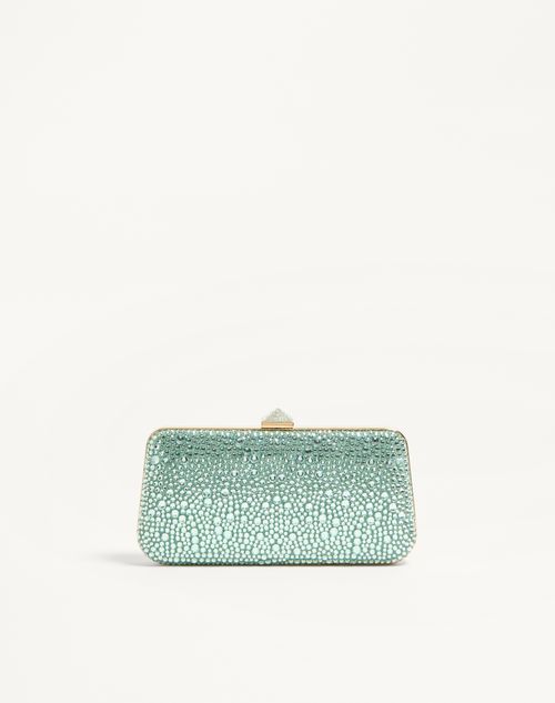 Valentino Garavani - Carry Secrets Rhinestone Minaudiere - Crysolite - Woman - Clutches