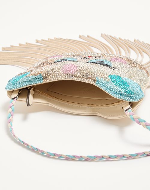 Valentino Garavani - Valentino Garavani Le Chat De La Maison Shoulder Bag With Rhinestones - Butter - Woman - Clutches