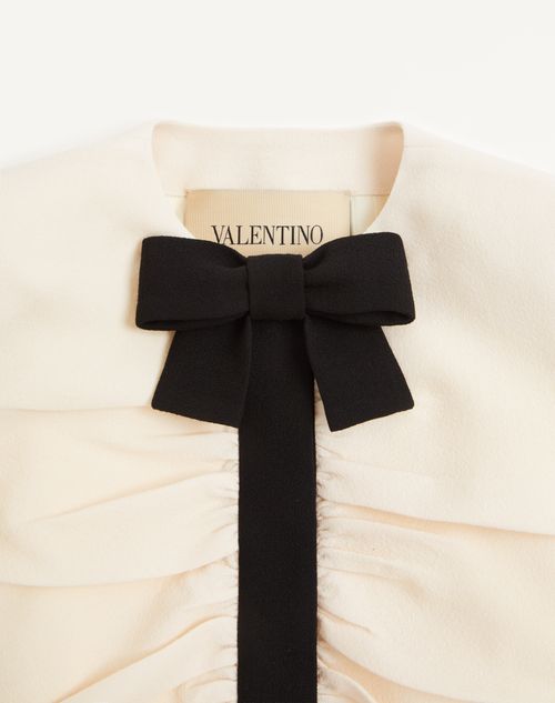 Valentino - Crispy Light Wool Jacket - Vanilla/black - Woman - Jackets And Blazers