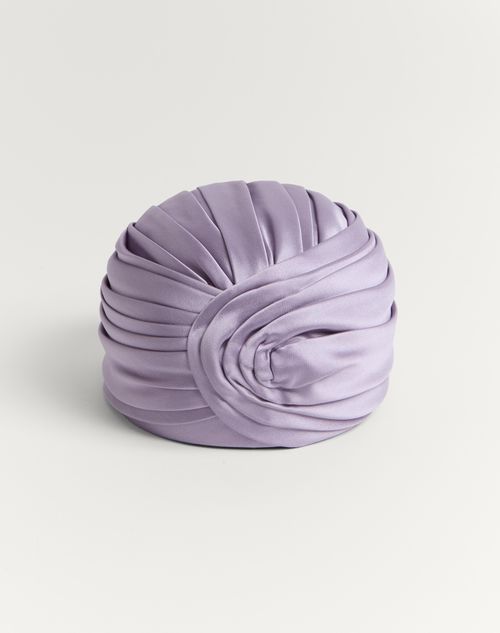 Shop Valentino Garavani Rigid Silk Turban Woman Lilac 56