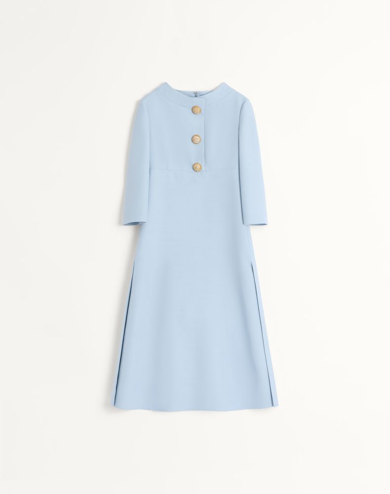 Valentino Women's Pastel Grey Crepe Couture Midi Dress Woman 50