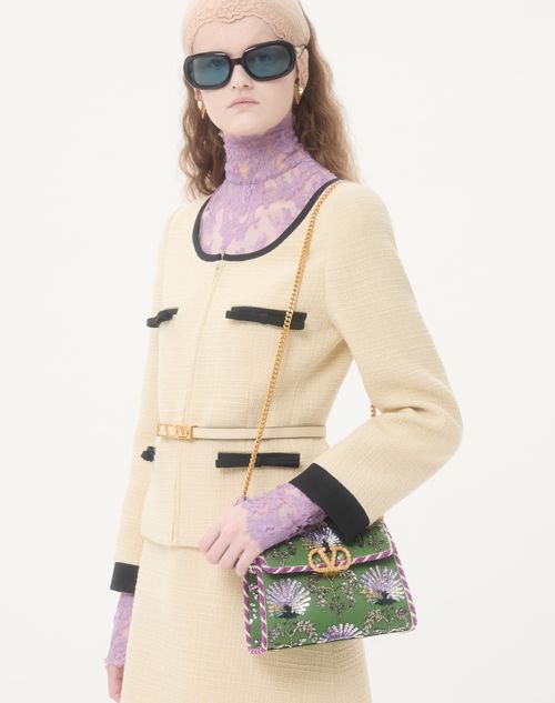 Valentino Garavani - Valentino Garavani Mini Vsling Embroidered Handbag With Jewel Logo - Multicolor - Woman - Top Handle Bags