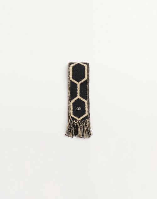 Valentino Garavani - Antibes Cotton Scarf With Fringe - Black/beige - Man - Soft Accessories