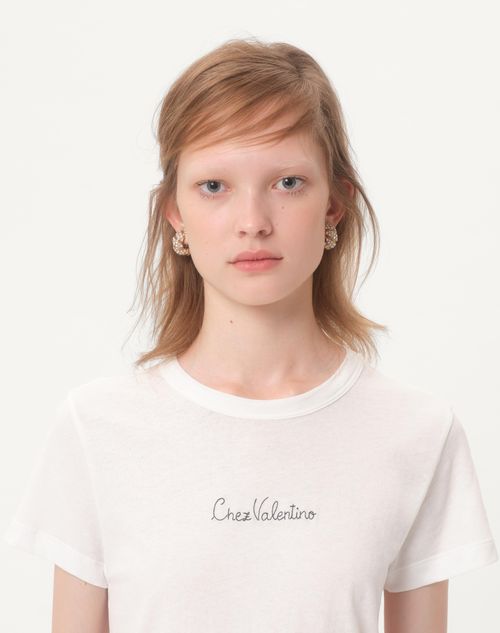 Valentino - Cotton T-shirt - Ivory - Woman - T-shirts And Sweatshirts