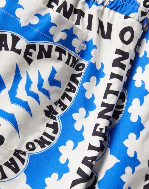 Valentino - ミニバンダナプリント コットン バミューダパンツ - ブルー/アイボリー/ネイビー - メンズ - パンツ＆ショートパンツ