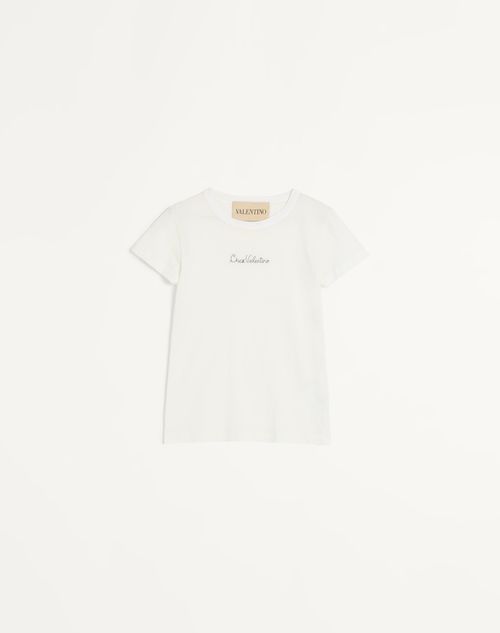 Valentino - Cotton T-shirt - Ivory - Woman - T-shirts And Sweatshirts