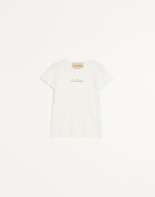 Valentino Camiseta De Algodón Mujer Marfil Xl