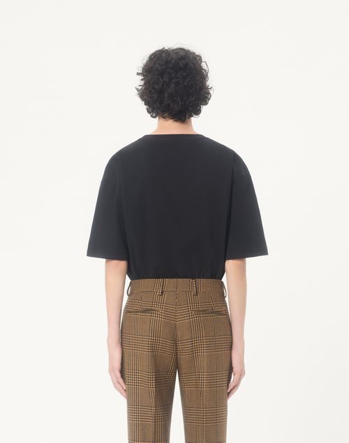 Valentino - Valentino Cotton T-shirt With Panther Print - Black/red - Man - Tshirts And Sweatshirts