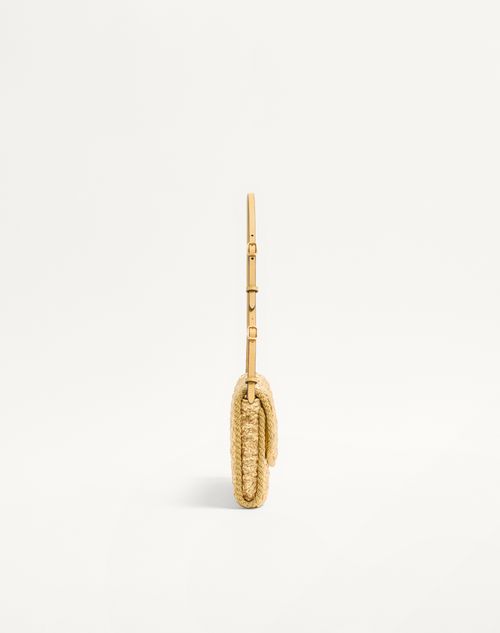 Valentino Garavani - Valentino Garavani Devain Small Shoulder Bag In Cloqué Jacquard Fabric. - Gold - Woman - Shoulder Bags