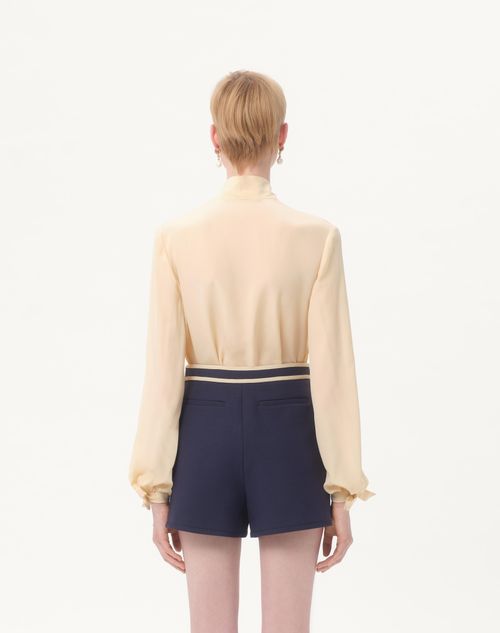 Valentino - Crepe De Chine Shirt - Birch - Woman - Shirts And Tops